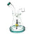 DOPEZILLA KRAKEN 8" Dab Rig in Clear/Teal, Beaker Design with Hammer Head Percolator, Side View
