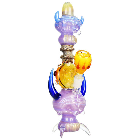 Double Skull Stack Water Pipe, 10.75" Heady Borosilicate Glass, 45 Degree Joint
