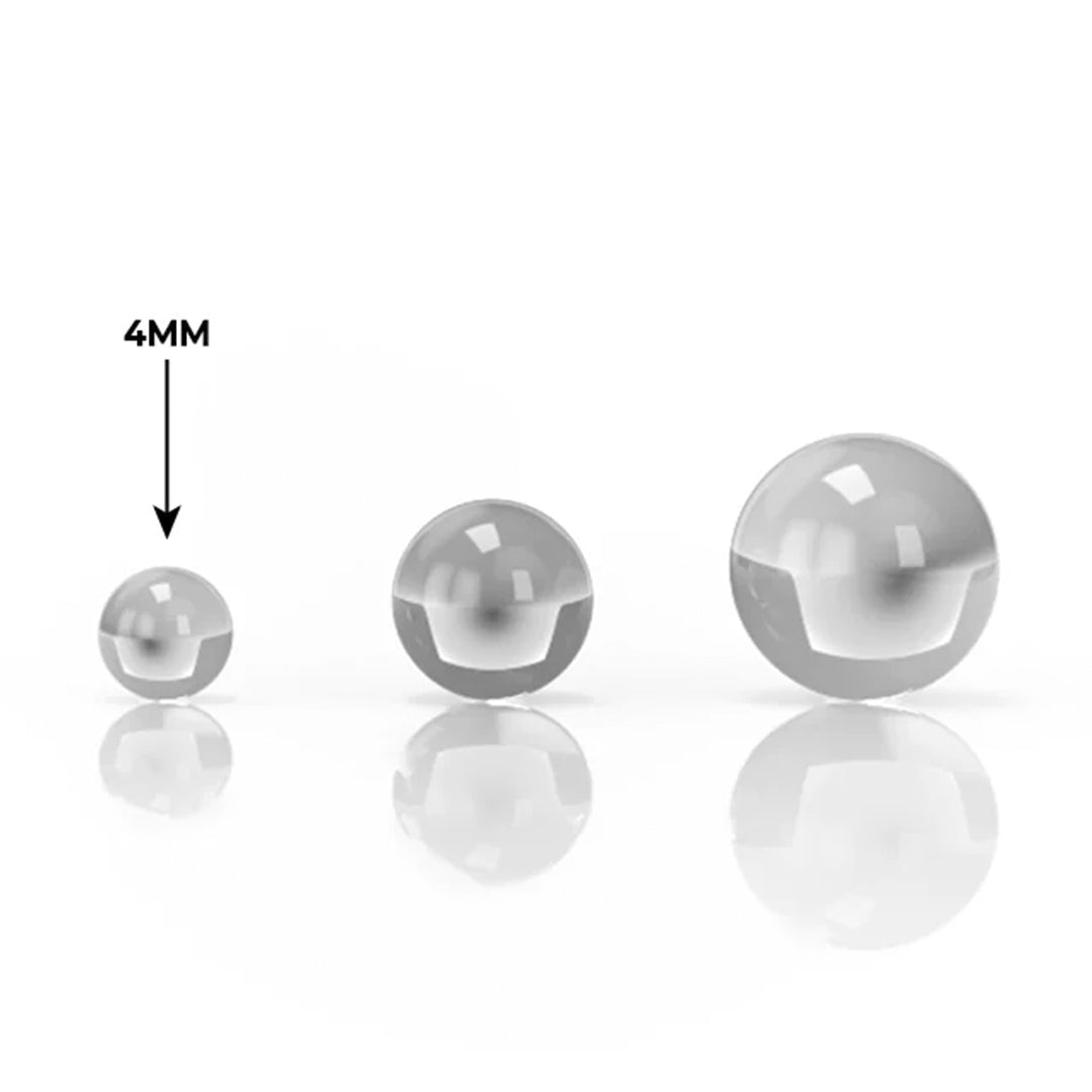 Honeybee Herb Terp Pearls in various sizes on white background, essential dab rig accessory