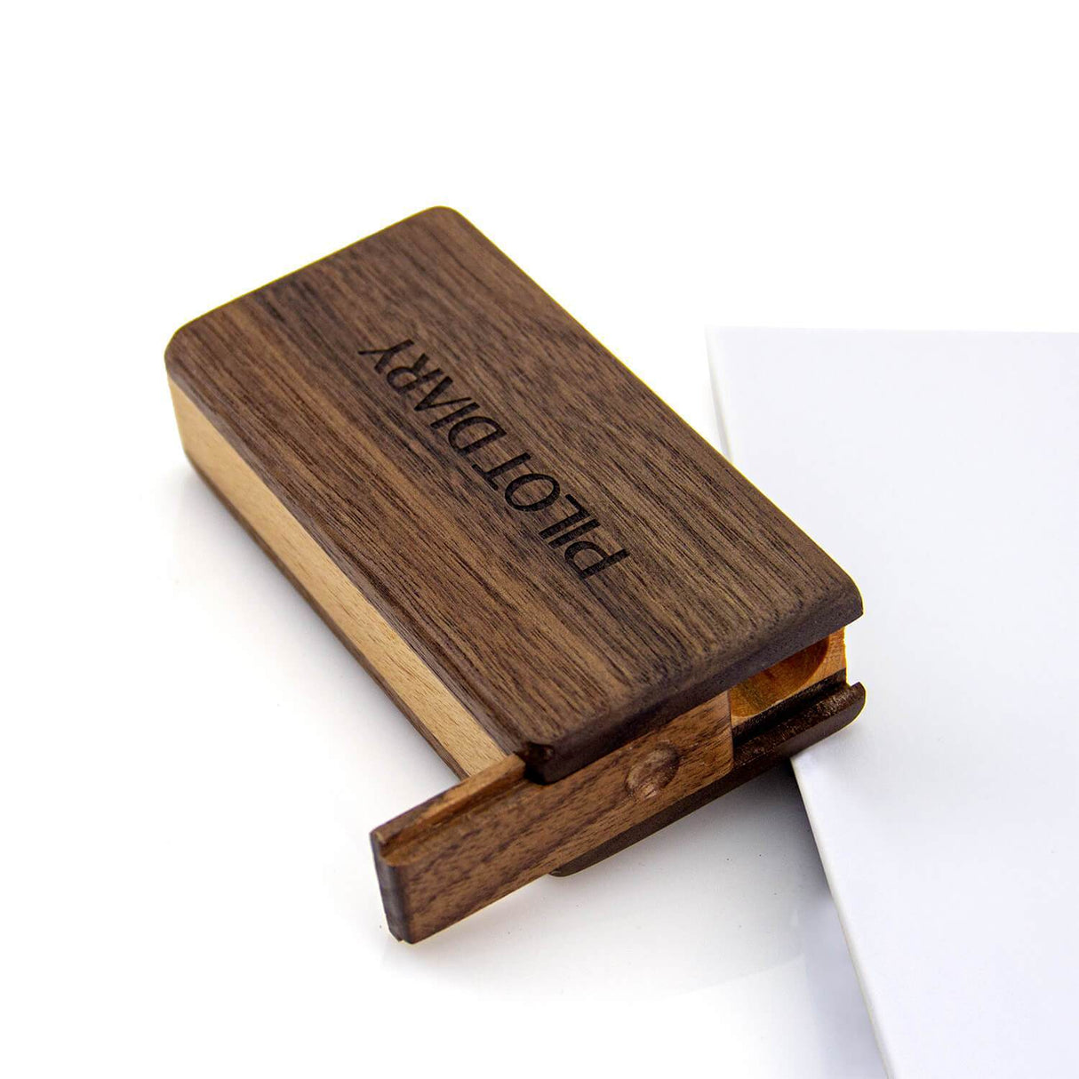PILOT DIARY Wooden Magnetic Dugout - Front View on White Background