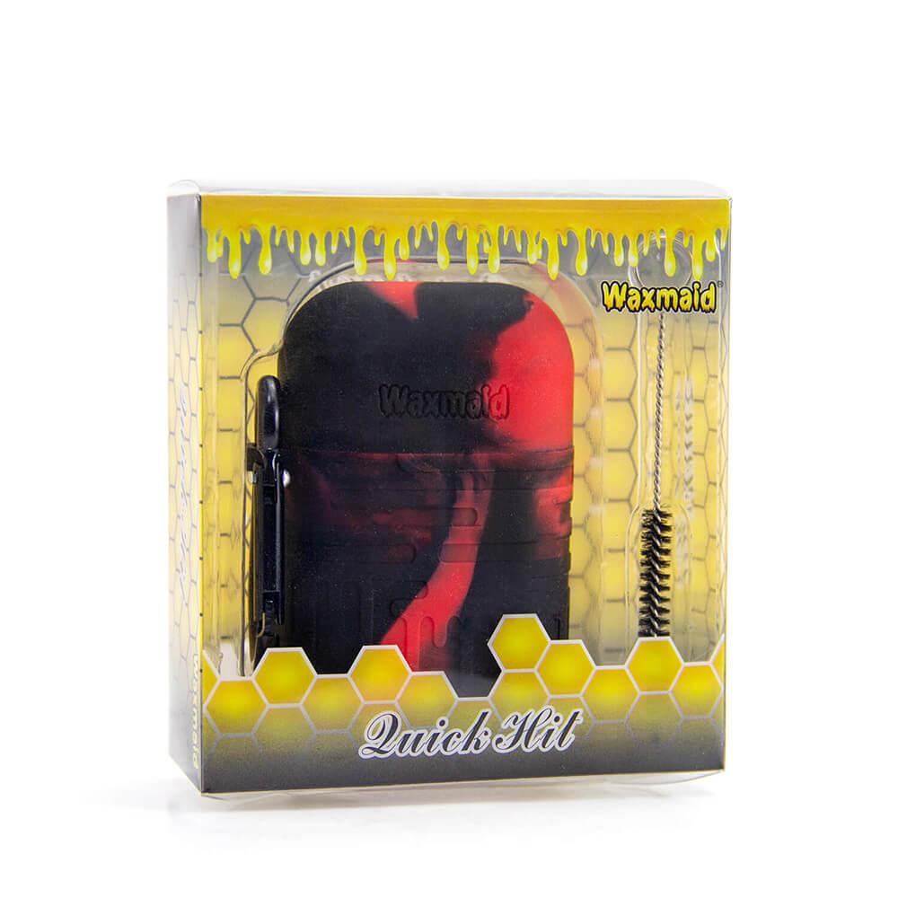 PILOT DIARY Silicone Dugout with One Hitter in Red/Black, packaged view with branding