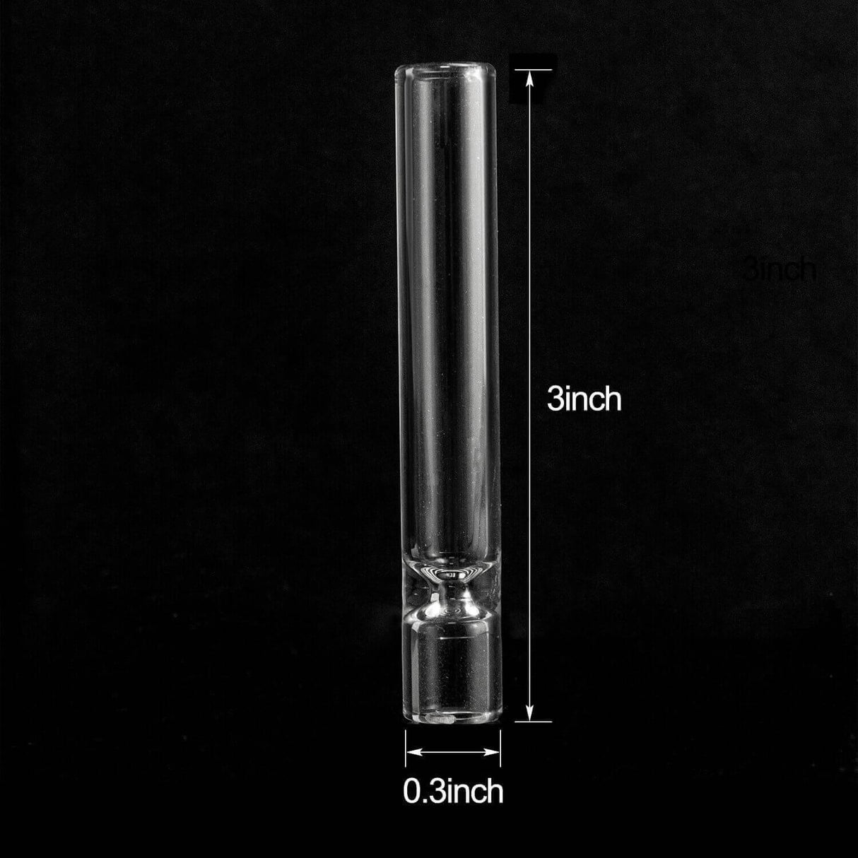 PILOT DIARY Replacement One Hitter - Clear Glass - Front View with Dimensions