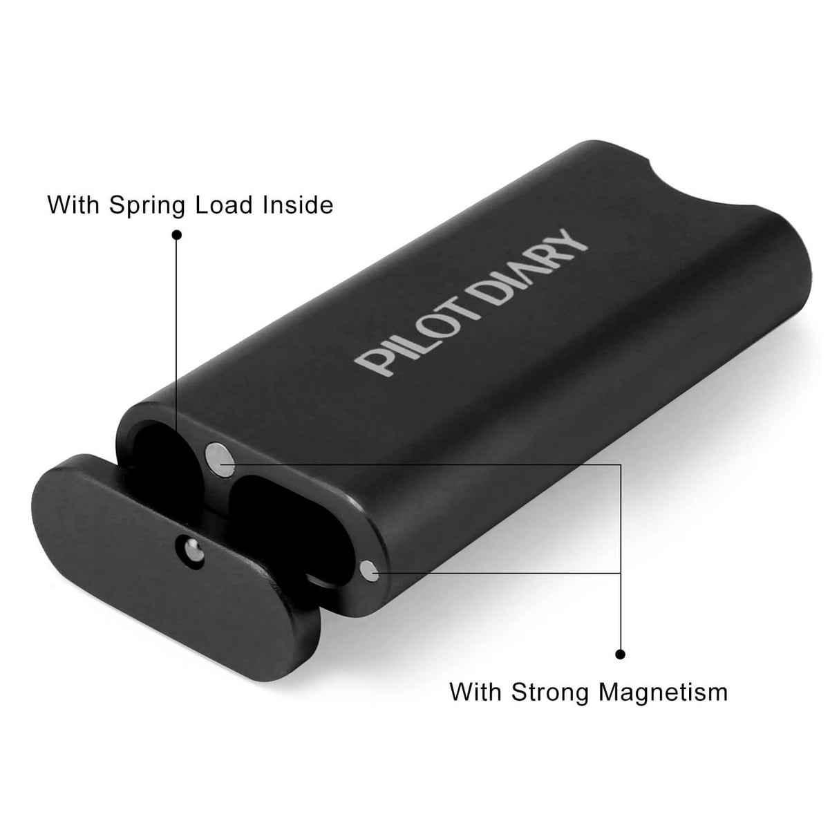 PILOT DIARY Metal Dugout One Hitter with Spring Load and Magnetism, Angled View