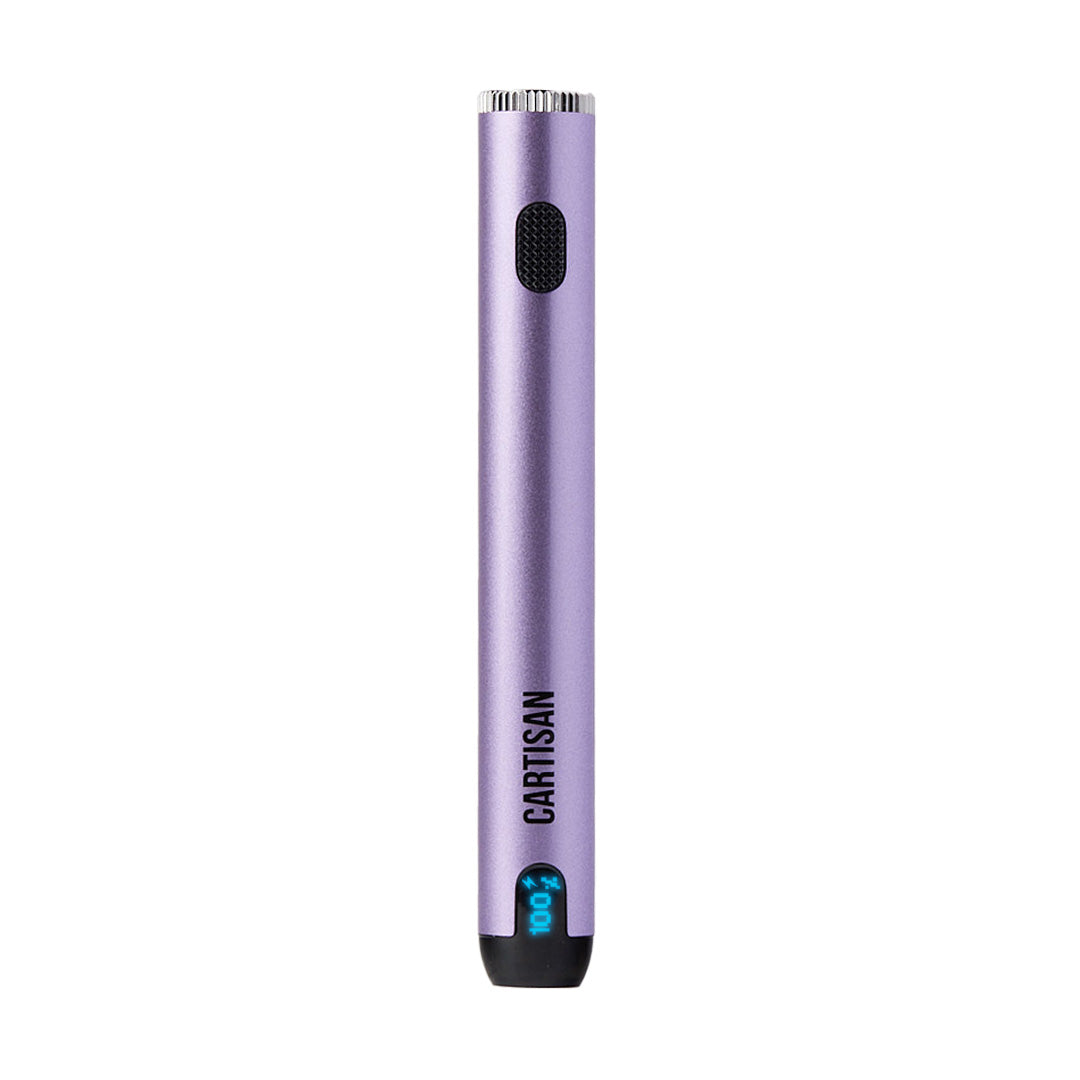 Cartisan Pro Pen 900 Vaporizer in Purple, Front View with Sleek Design and USB Charging