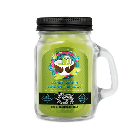 Beamer Candle Co. Mini 4oz Candle - 'Skinny Dippin' Lime in the Coco' scent in clear jar