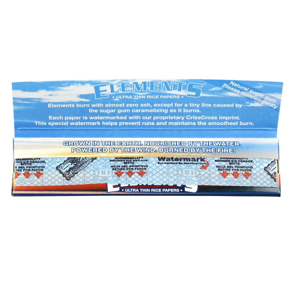 Elements Kingsize Slim Ultra Thin Rice Rolling Papers 50 Pack Front View