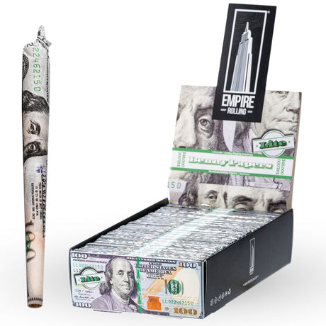 Empire Rolling Papers Benny Lite Box with 24 Wallets, 480 Novelty $100 Bill Papers