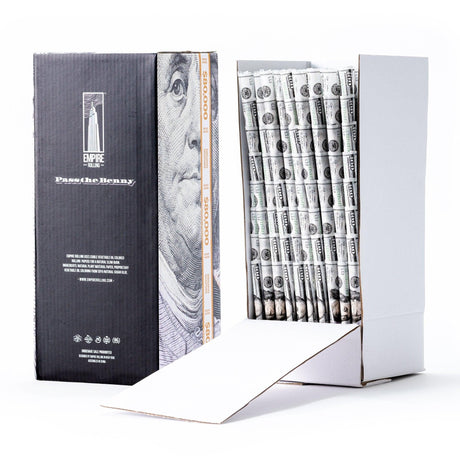 Empire Rolling Papers - Bulk Benny Cones Box with 800 $100 Bill Cones - Front View