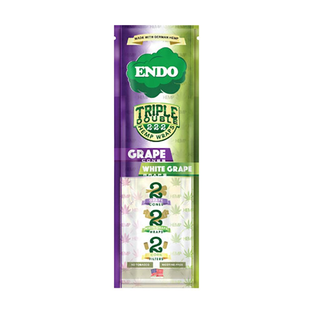 Endo Hemp Wraps/Cones/Filters Combo Pack - Grape Flavor Front View