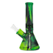 Eyce Mini Beaker in Jungle design, portable silicone bong with 45-degree slit-diffuser downstem, side view.