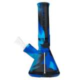 Eyce Mini Beaker in Winter design, 7.25" silicone bong with 45-degree joint and slit-diffuser, front view