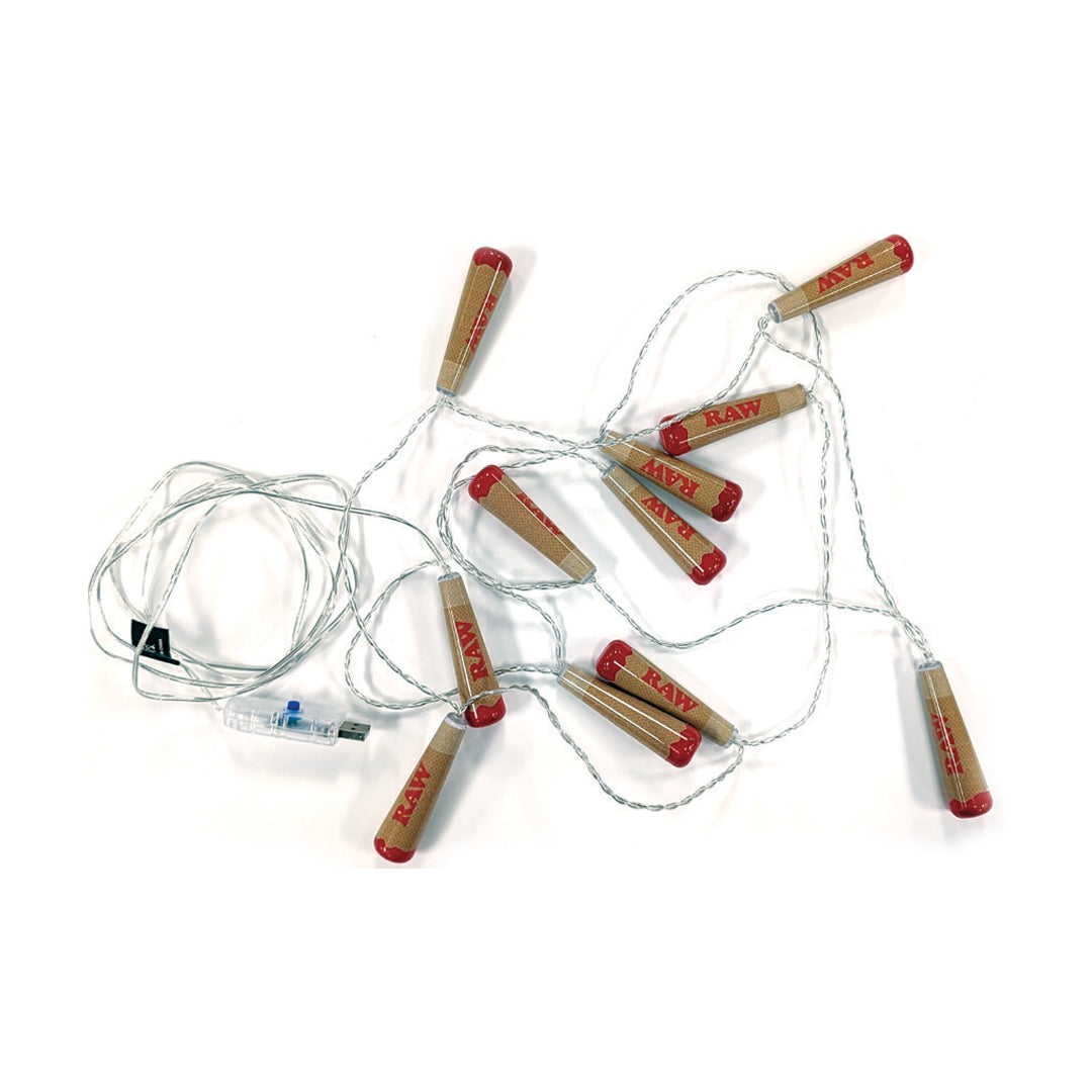 RAW USB Cone-Shaped Party Lights scattered on white background, plug-in with easy setup