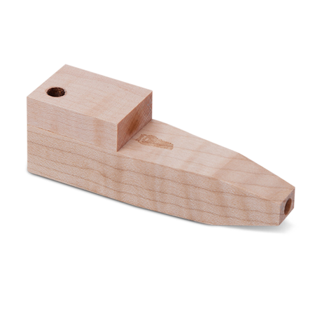 Bearded Distribution Cherry/Walnut Wood Square Pipe 3.25" with Lid, Brass Screen, Front View