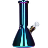 Famous 8" Fumed Glass Beaker Water Pipe with a 45 Degree Joint Angle, Front View