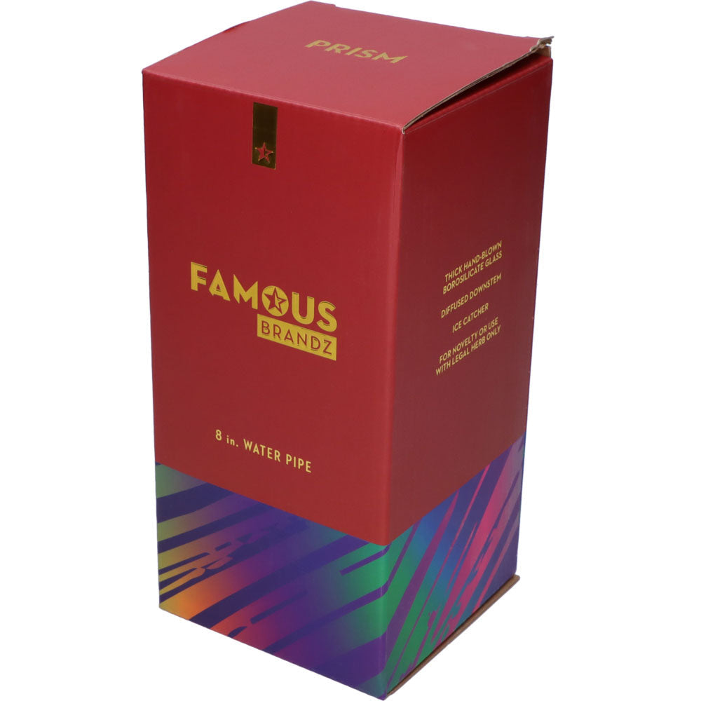Famous Brandz 8" Fumed Glass Beaker Water Pipe packaging box front view