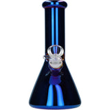 Famous Brandz 8" Fumed Glass Beaker Water Pipe Front View with Deep Bowl