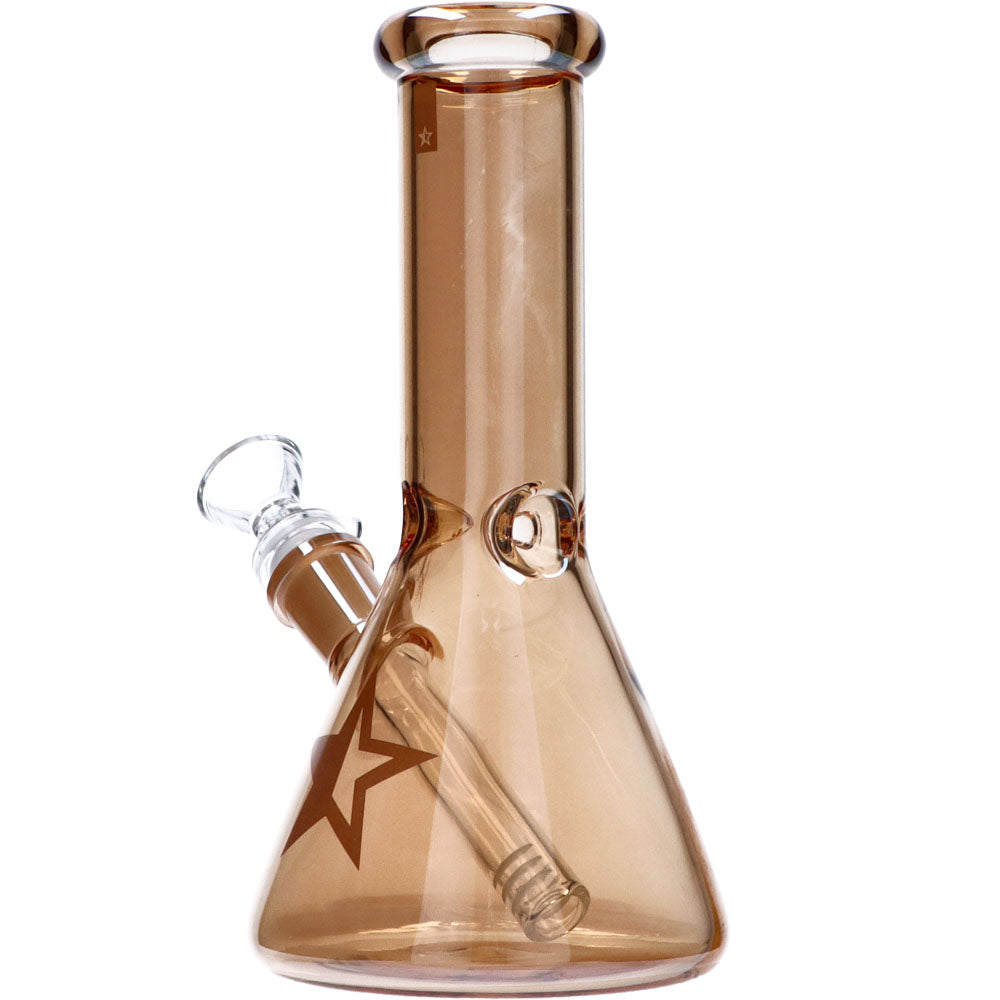 Famous Brandz 8" Fumed Beaker Water Pipe, Borosilicate Glass, Front View with Deep Bowl