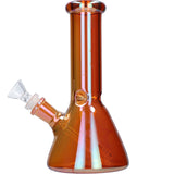 Famous Brandz 8" Fumed Glass Beaker Water Pipe for Dry Herbs, Front View on White Background