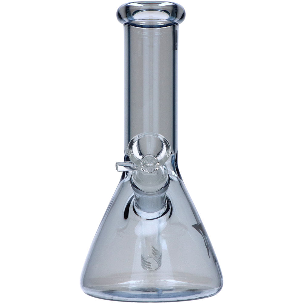 Famous 8" Fumed Glass Beaker Water Pipe by Famous Brandz, Front View on White Background