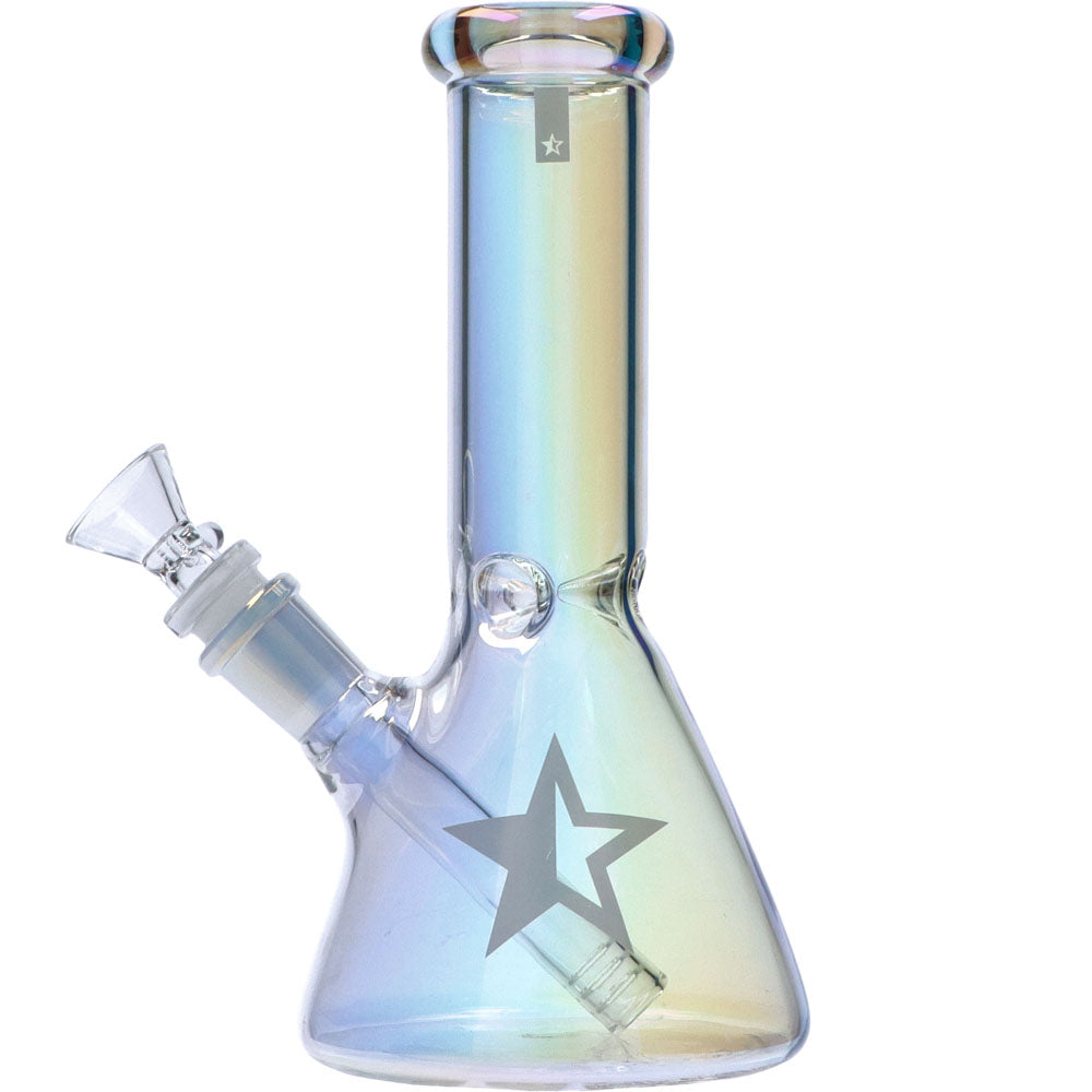 Famous Brandz 8" Fumed Glass Beaker Water Pipe with Deep Bowl and 45 Degree Joint, Front View