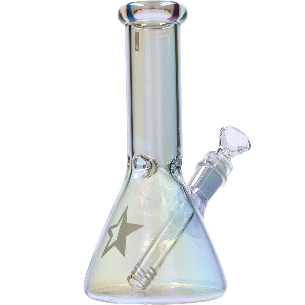 Famous Brandz 8" Fumed Beaker Water Pipe with 45 Degree Joint, Borosilicate Glass, Front View