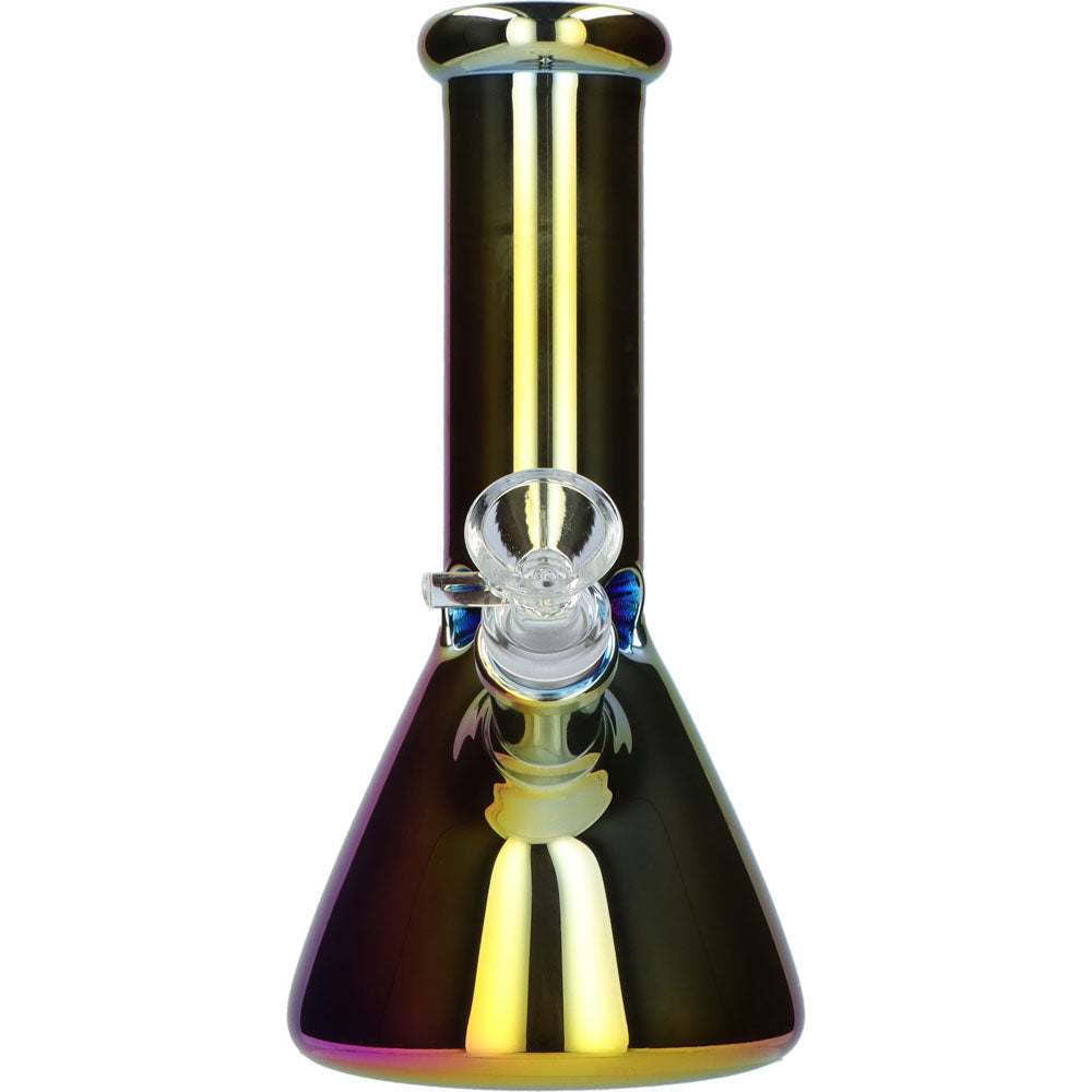 Famous Brandz 8" Fumed Glass Beaker Water Pipe for Dry Herbs, Front View