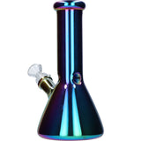 Famous 8" Fumed Glass Beaker Water Pipe with Deep Bowl for Dry Herbs, Front View