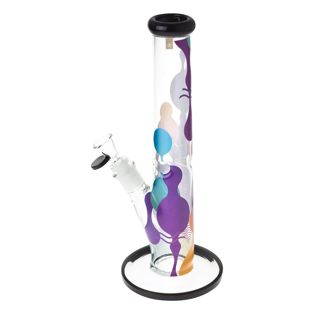 Famous Brandz "Panorama" 12" Straight Tube Bong with Slit-Diffuser Percolator Side View