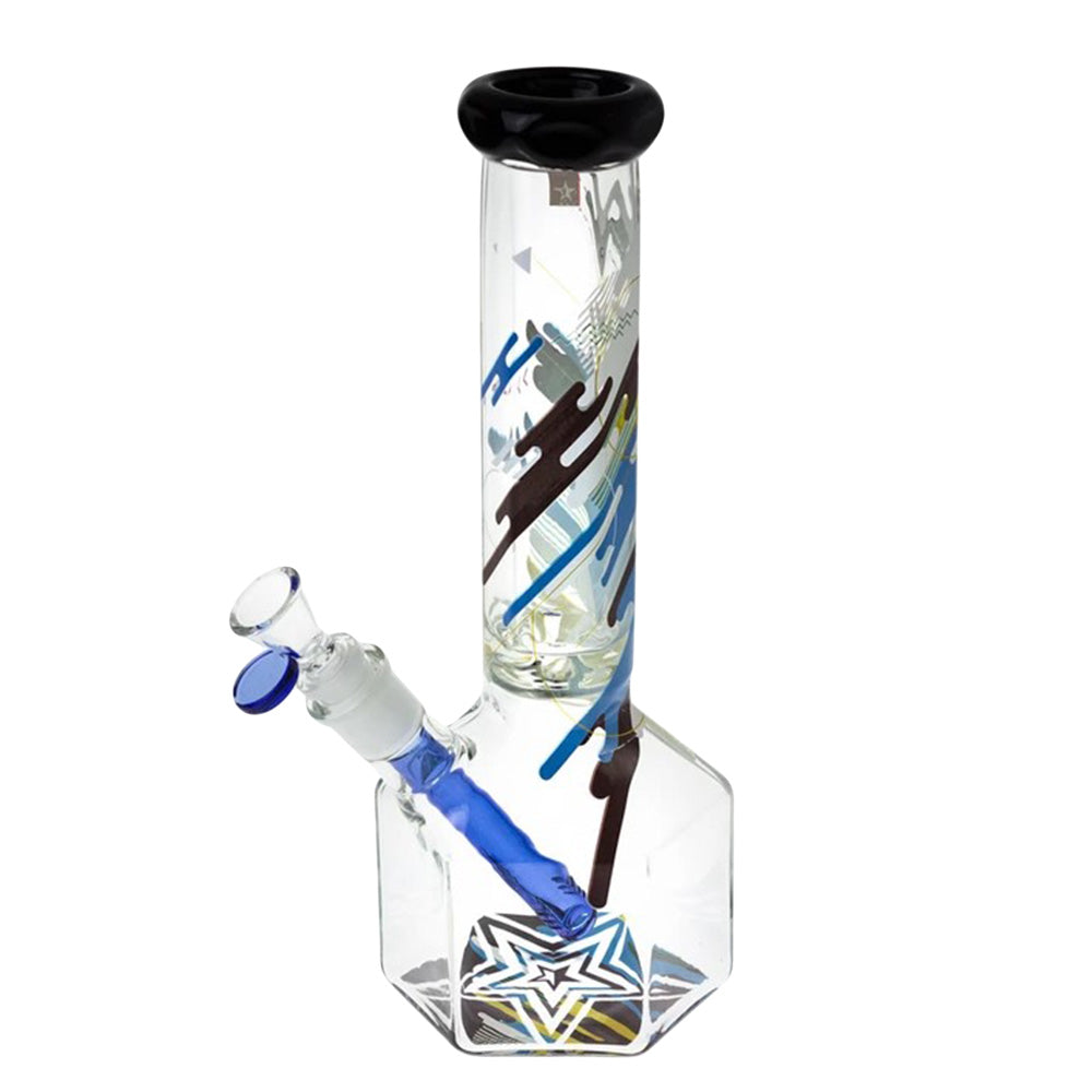 Famous Design Beaker Water Pipe, 12", 14mm Female Joint, Octagon Base, Borosilicate Glass