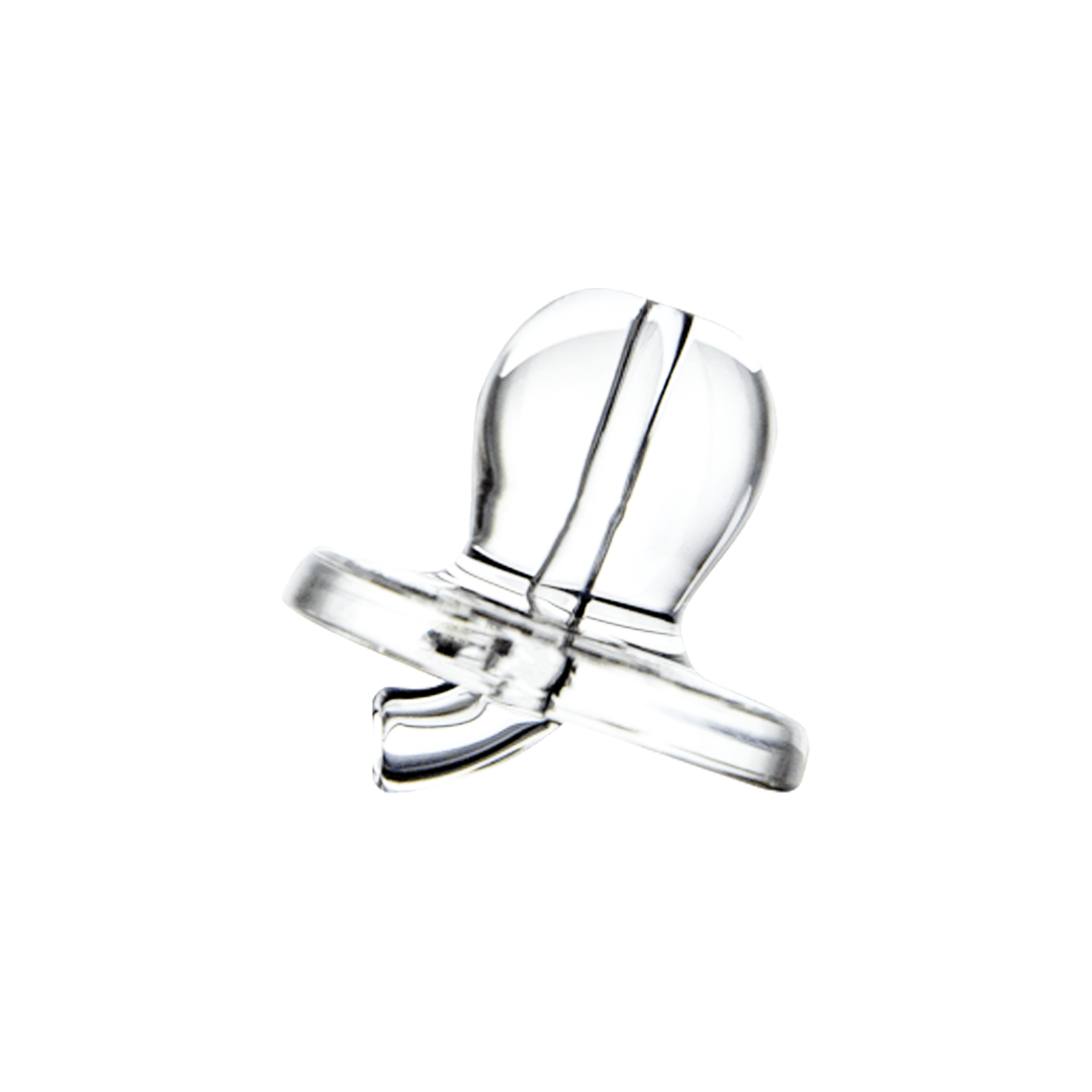 MJ Arsenal Quartz Carb Cap, Spinner Style, Clear Glass, Isolated View for Dab Rigs