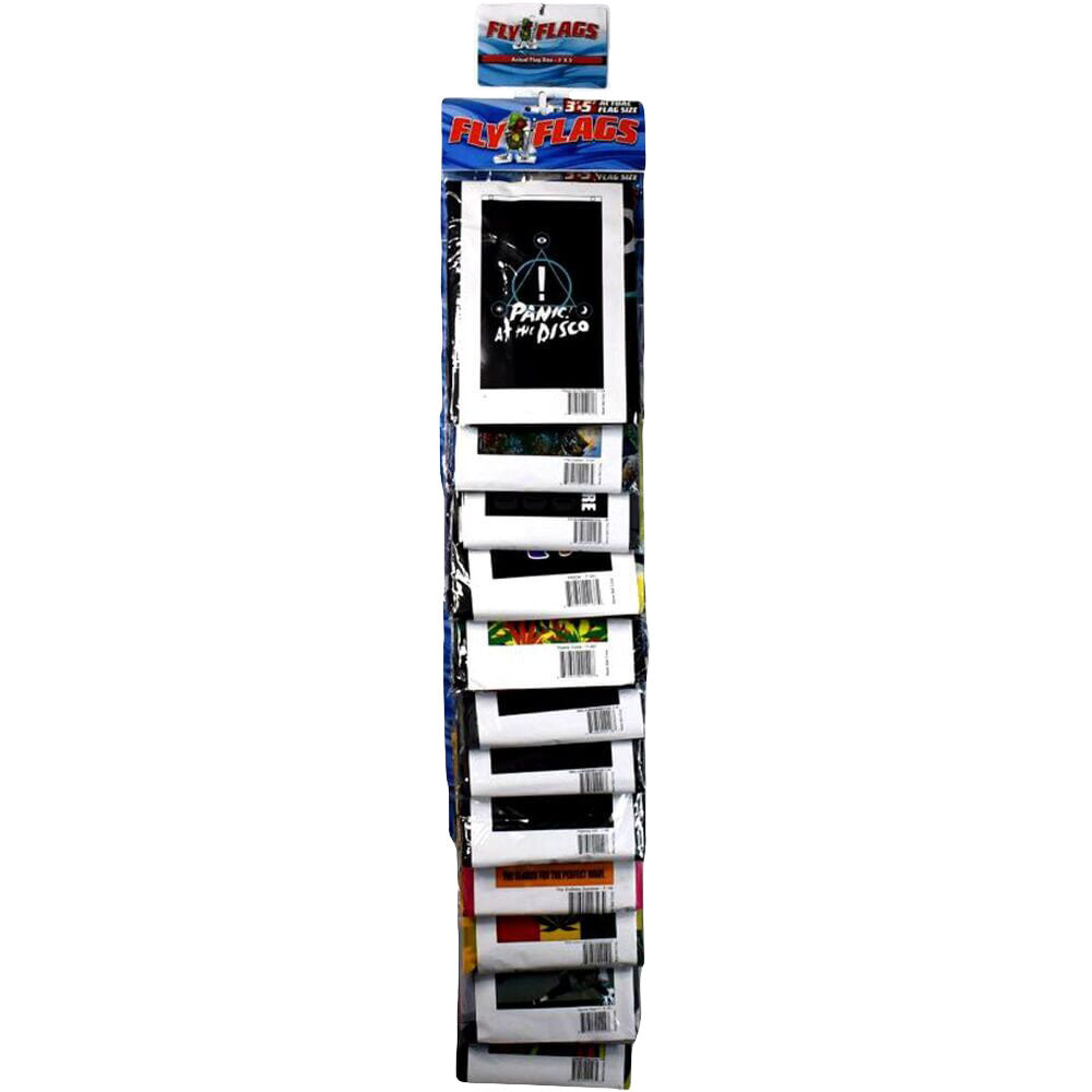 Fly Flags Licensed Best Sellers 12 Pack, 3x5 feet home decor flags on display