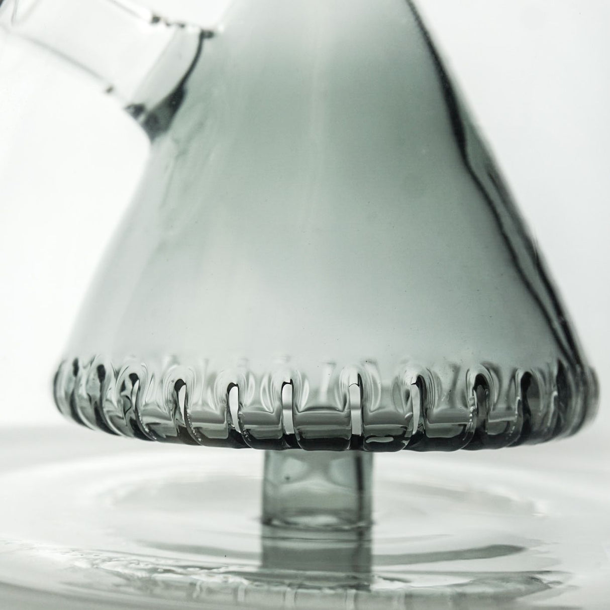 Close-up of Freeze Pipe Bong Dual's percolator and ice catcher, 23" height, 18-19mm joint