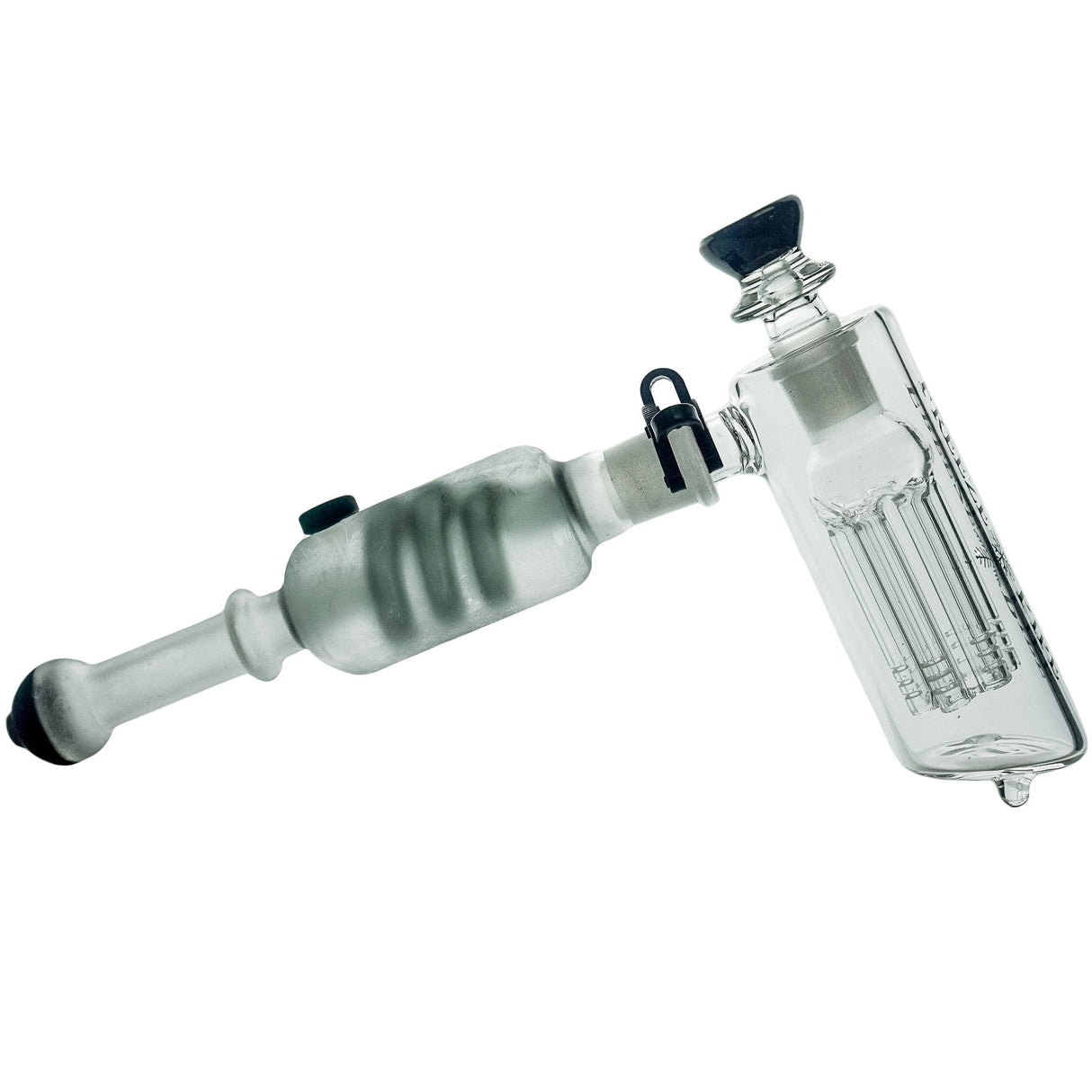 Freeze Pipe Bubbler with Tree Percolator and 18-19mm Joint Size, Angled Side View