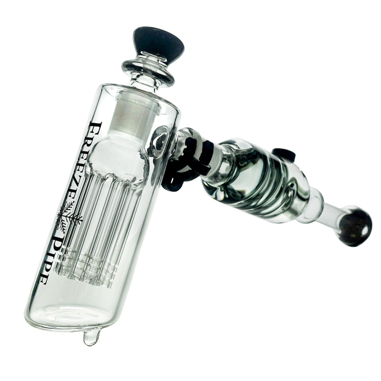 Freeze Pipe Hammer-Style Bubbler with Glycerin Chamber and 6-Arm Tree Percolator - Clear Borosilicate Glass