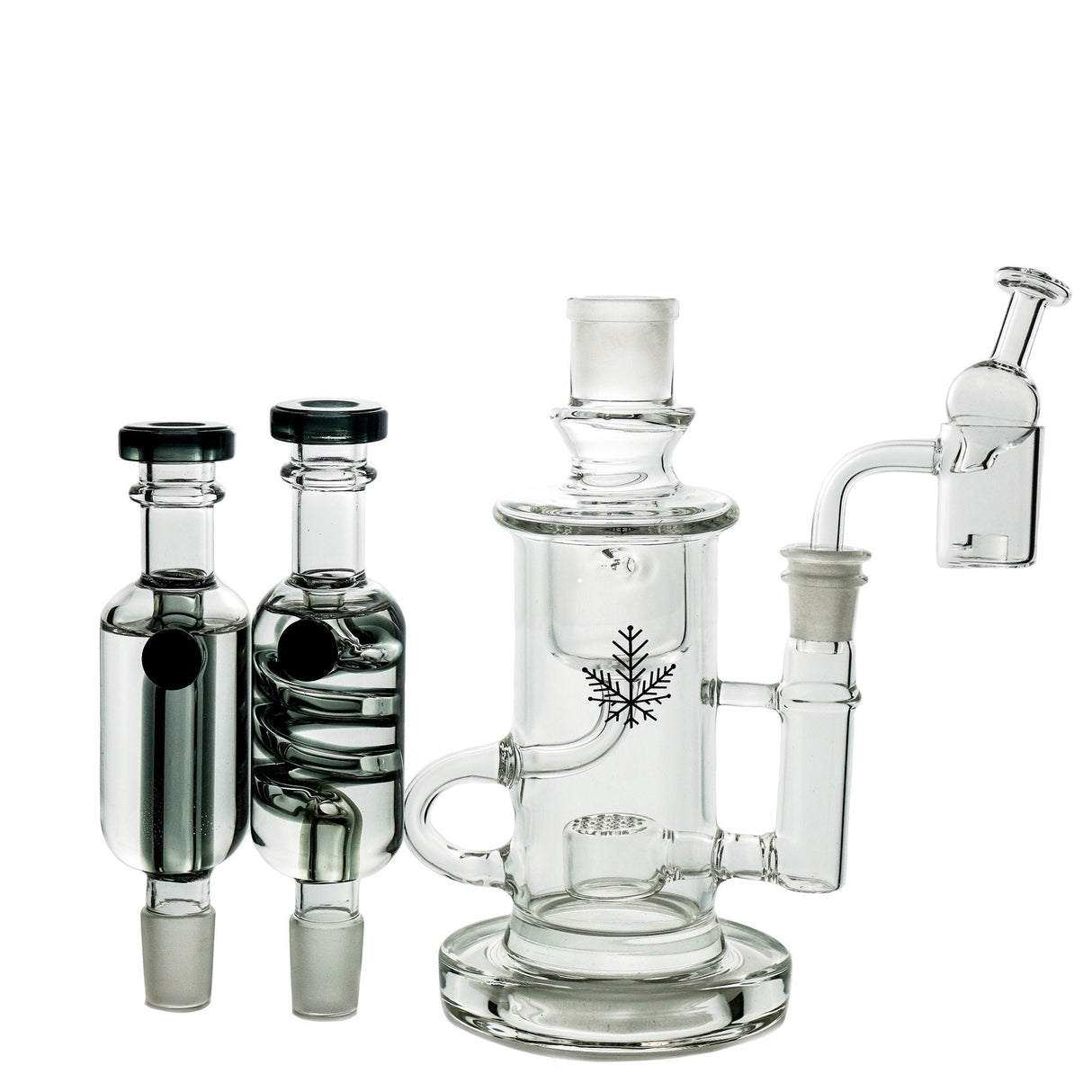 Freeze Pipe Klein Recycler dab rig with quartz banger and unique percolator design