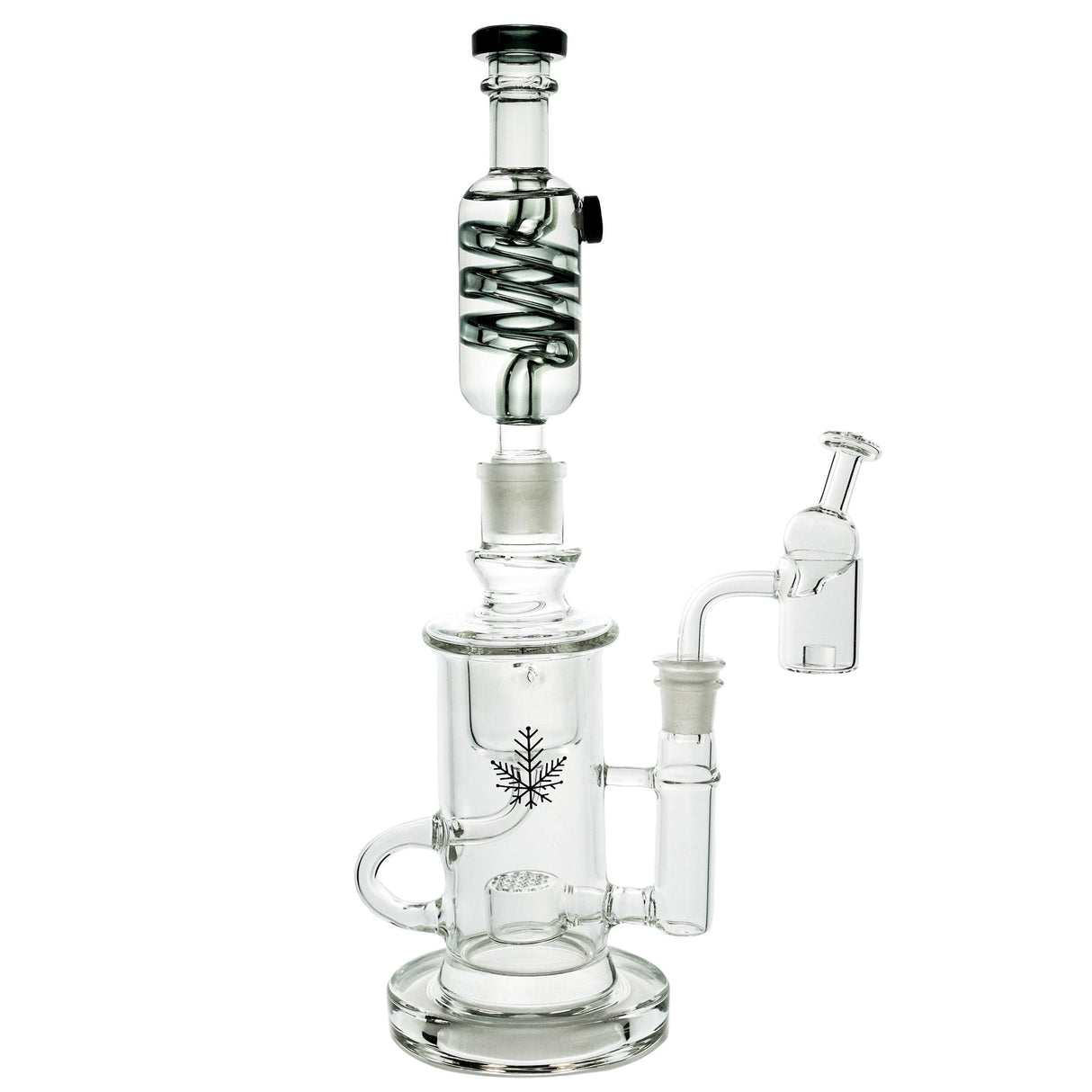 Freeze Pipe Klein Recycler Dab Rig with Quartz Percolator and Recycler Design, Front View