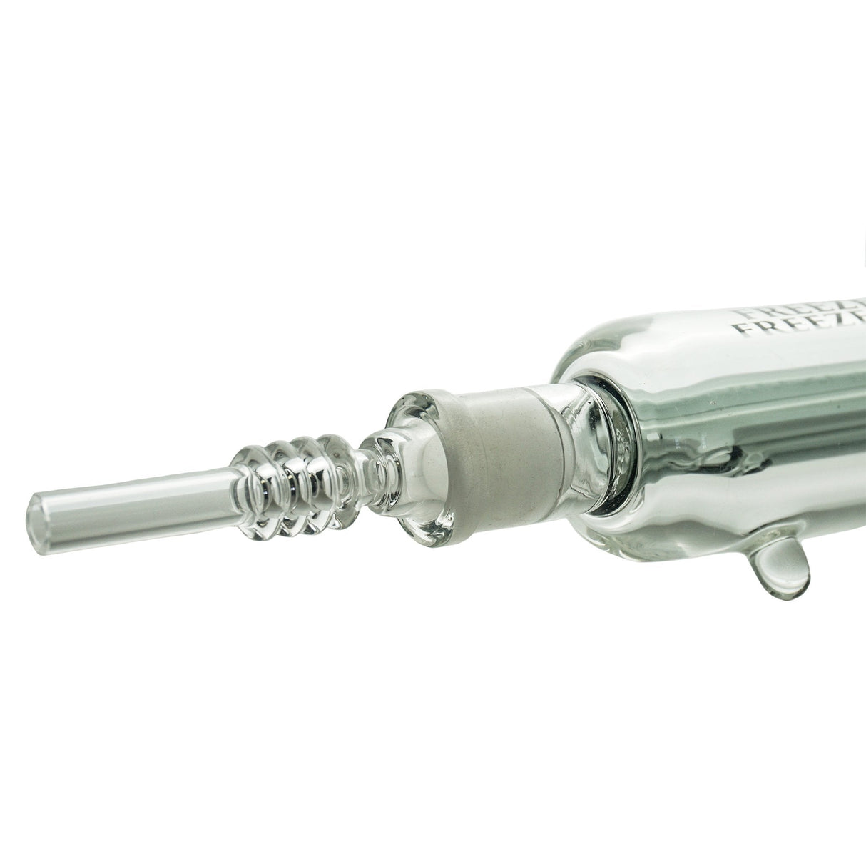 Freeze Pipe Nectar Collector Kit close-up, metal and glass, with glycerin coil for smooth hits