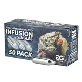 Galaxy Gas Infusion Cream Chargers 50-Pack Box, Front View on Seamless White Background