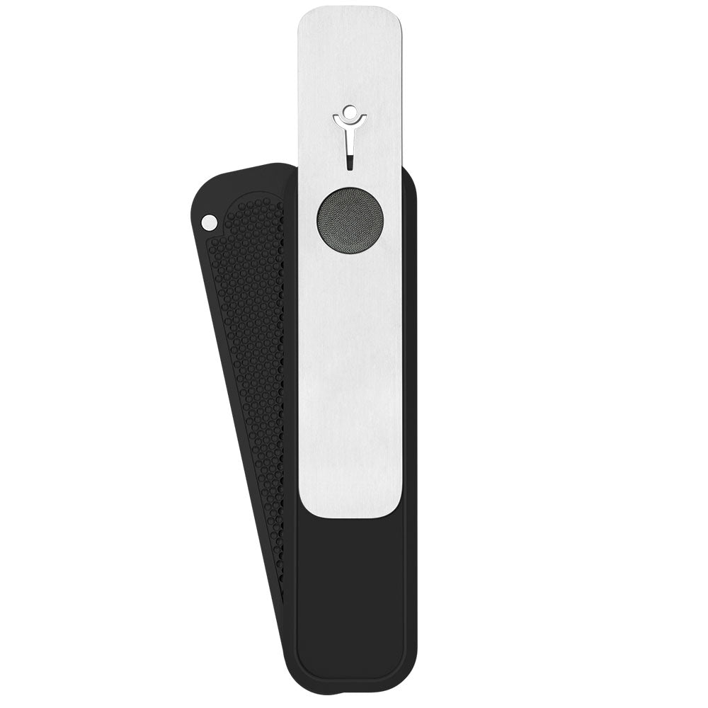 Genius Pipe Classic Metal Hand Pipe for Dry Herbs, Compact Design, Front View on White Background