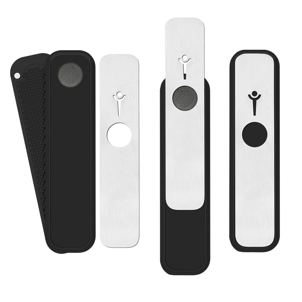 Genius Pipe Classic Hand Pipe in various views showcasing its compact, portable metal design for dry herbs