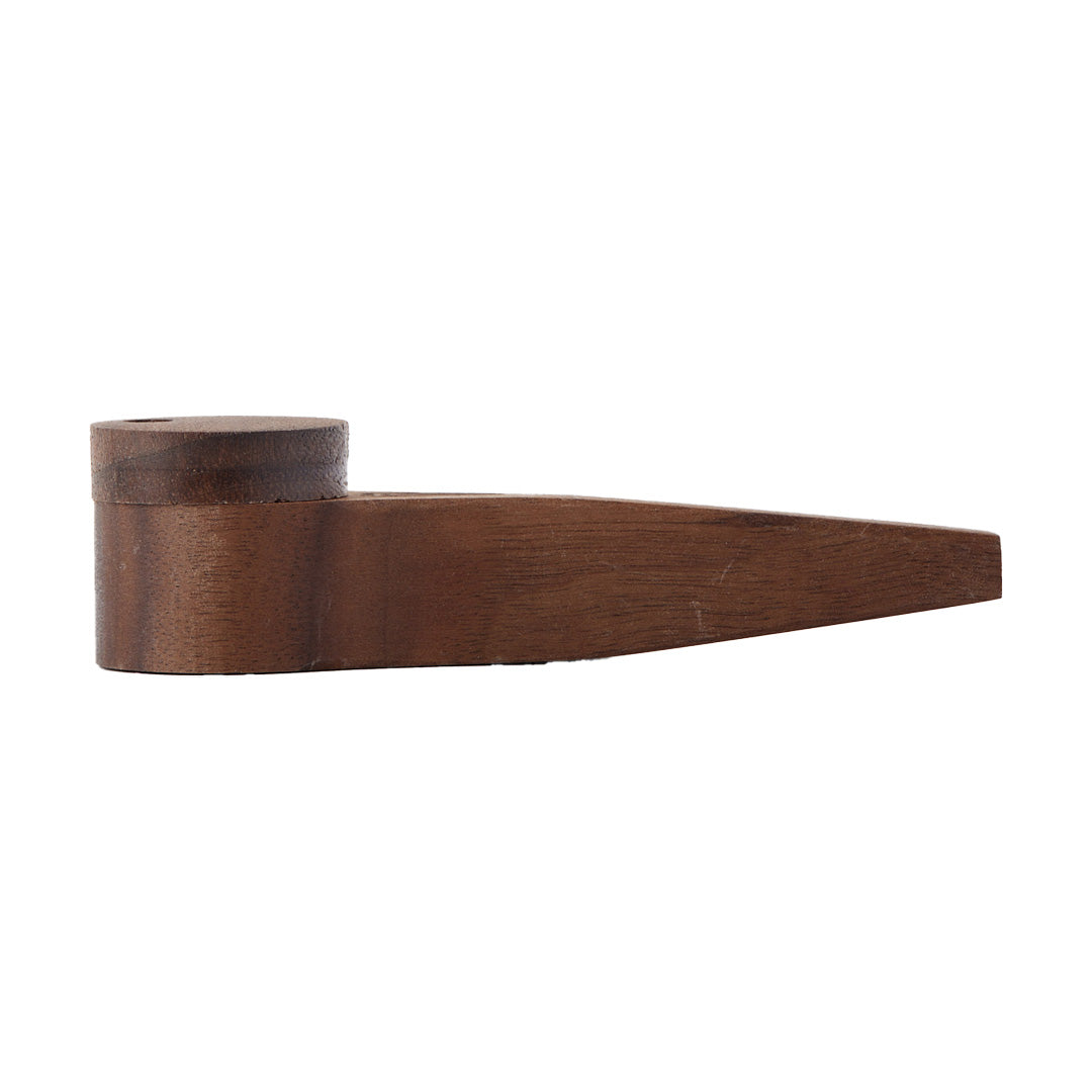 Exotic Wooden Hand Pipe 4" by Bearded Distribution with Secure Lid & Brass Screen, Side View