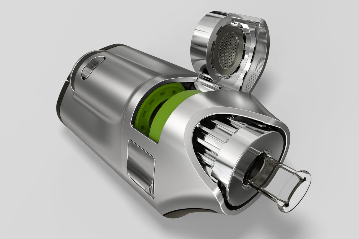 GHOST Vapes MV1 Herb & Wax Vaporizer, Open View Showing Herb Chamber