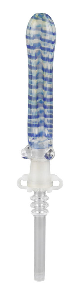 6.5" Glass Dab Straw with Durable Quartz Tip, Assorted Colors, Front View on White Background