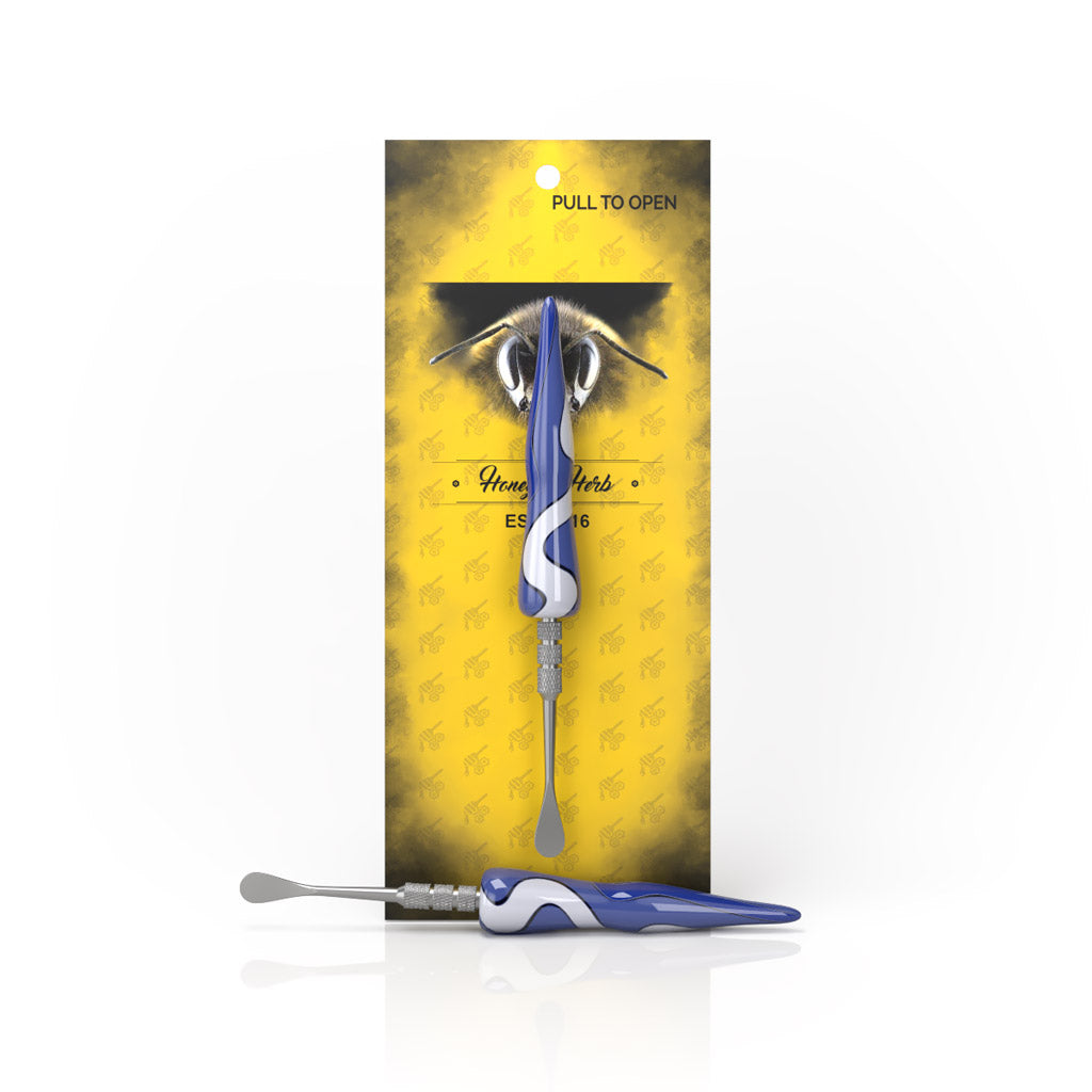 Honeybee Herb Swirl Tide Dab Tool in Dark-Blue with Sleek Design and Durable Construction