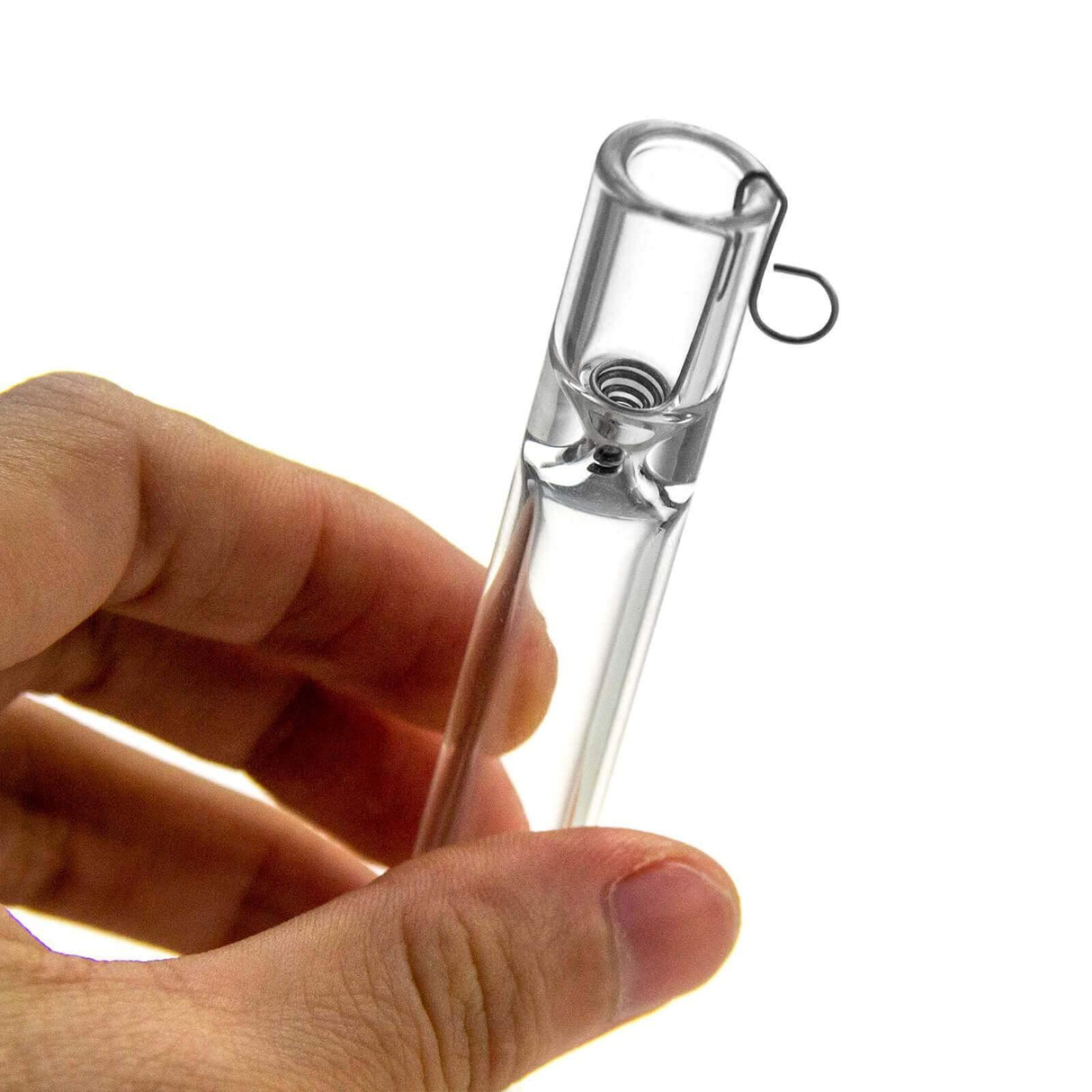 PILOT DIARY Glass One Hitter with Metal Screen - Close-up Handheld View