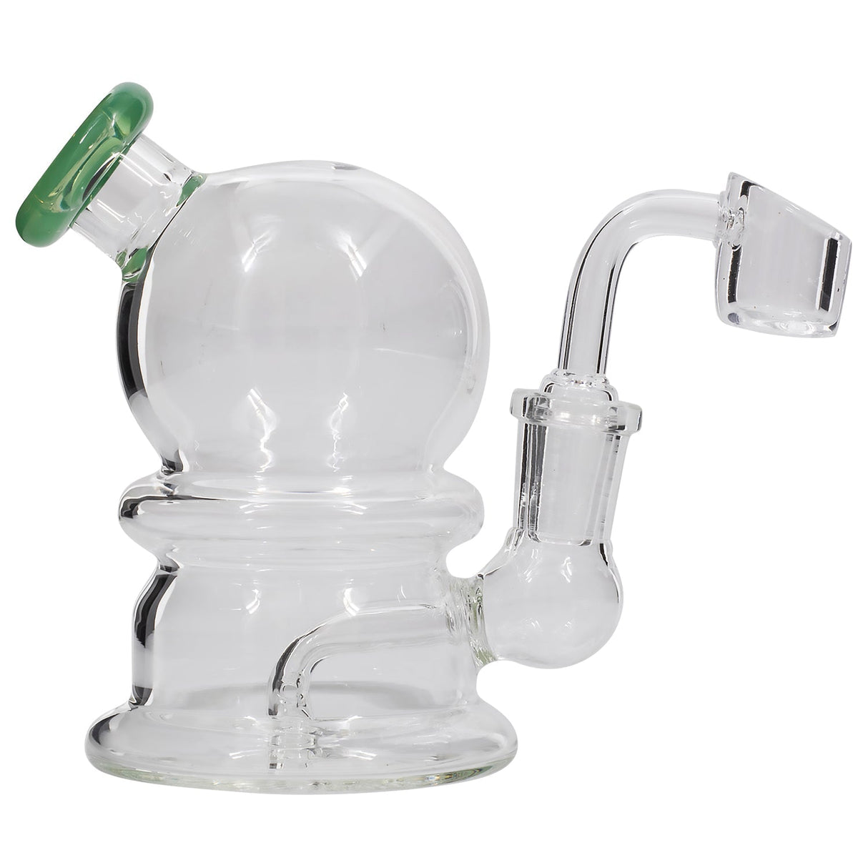 Glassic Compact Globe Banger Hanger Dab Rig with Quartz Banger - Side View