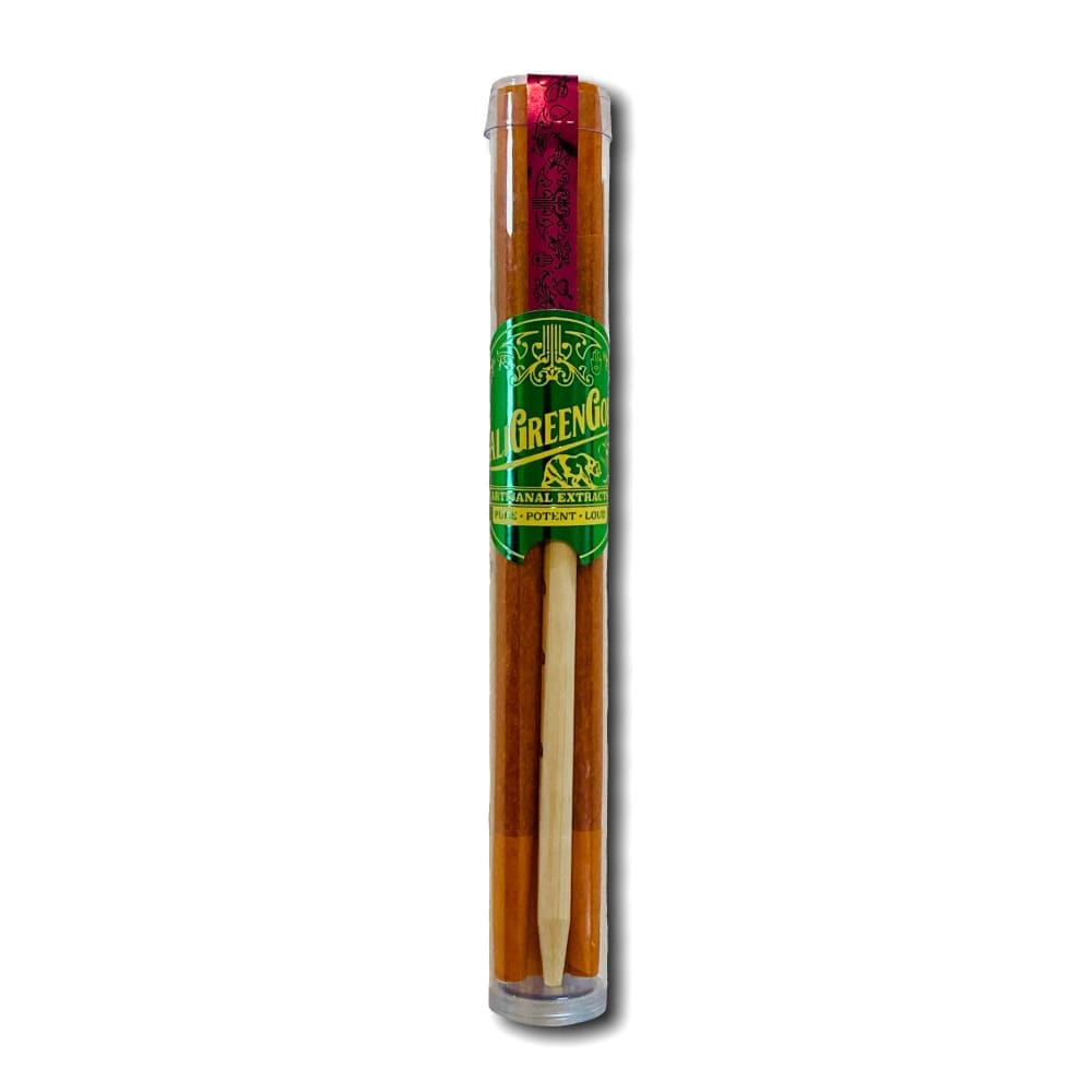 CaliGreenGold Goji Berry King Cones 6-pack, premium rolling papers front view on white
