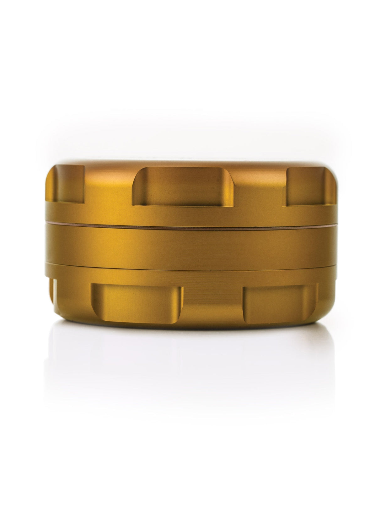 GRAV 3 Piece Grinder in Goldenrod, Portable Aluminum Herb Grinder, Front View