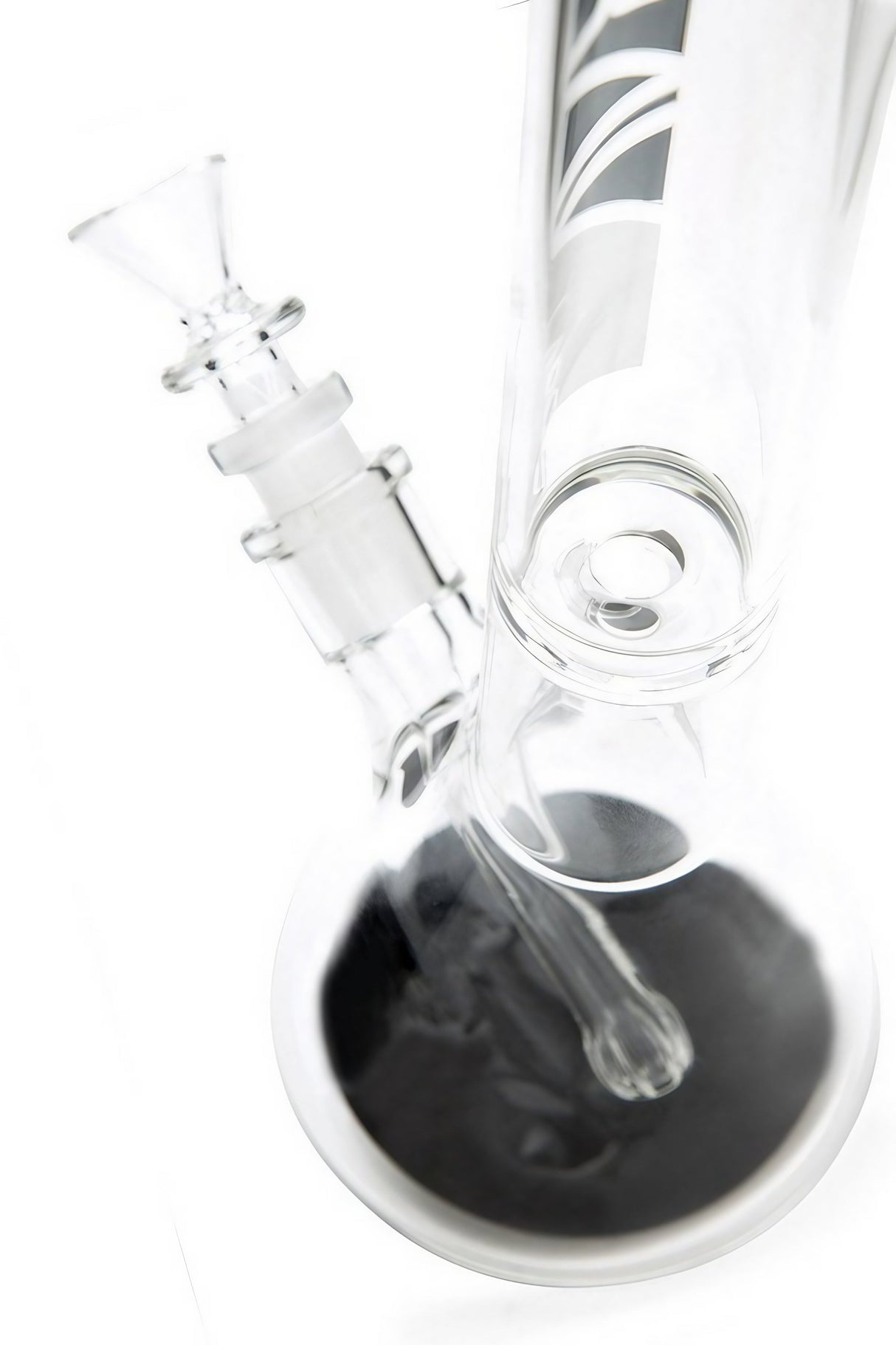 GRAV 16" Beaker Bong with Slitted Percolator and Ice Catcher, Close-Up Side View