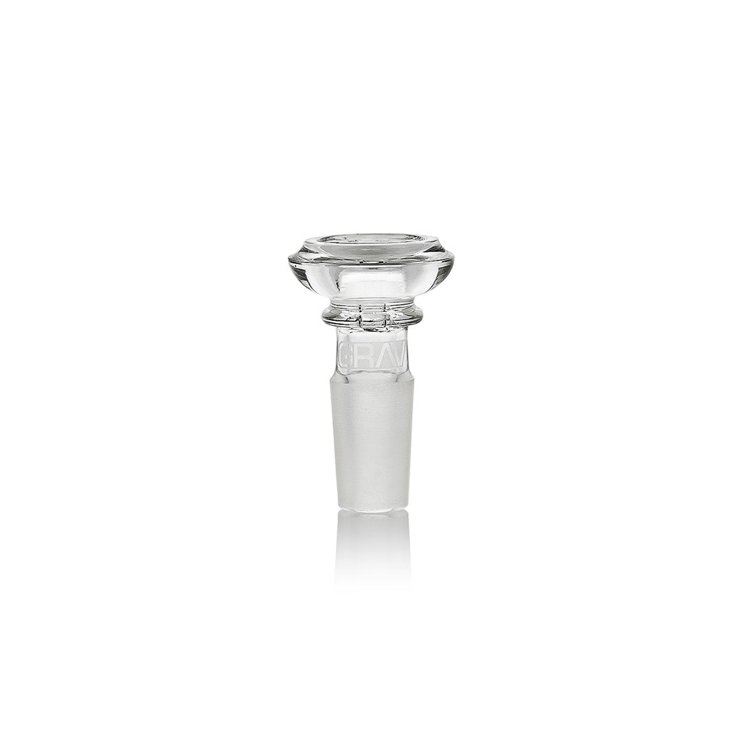 GRAV Essential Bong Bowl 14mm, Clear Borosilicate Glass, Front View on Seamless White